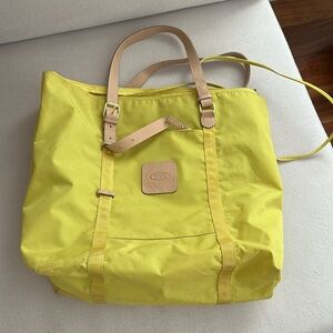BRIC’S BRIGHT YELLOW NYLON TOTE WITH MINI SNAP IN CROSSBODY